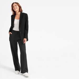 Everlane The Oversized Blazer in Wool - Black, Size 4